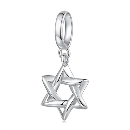 Pendentifs étoile de David en argent sterling 925 pour bracelets Pandora