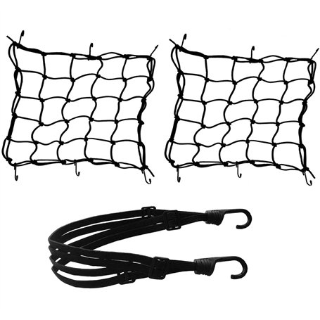 Annhao 2 Pièces Filet à Bagages Araignée Elastique (40 X 40cm) + Ceinture de Bagage (60cm)