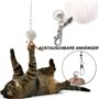 MAIYADUO Jouet pour Chat interactif Teaser Baguette avec 5 recharges Bell en Plumes et Animal l'exe