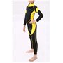 Combinaison de Plongée Enfant Unisexe en Néoprène 2.5MM Anti Froid pour Natation Plongée Sports Nautiques Noir et Jaune Age Adap