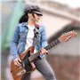 rayzm Sangle en Coton pour Guitare Acoustique/électrique ou Basse, avec Porte-médiators. Avec des motifs Cranes et roses, 5cm de