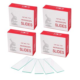WANGCL Lot de 200 lames en verre pré-nettoyées pour microscope - Pour l'éducation biologique