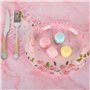 CEILIWEN Service de table de fête 100 pièces avec assiettes, gobelets et serviettes en carton rose pastel, pour 25 invités
