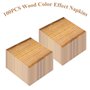 CEILIWEN Lot de 100 serviettes de fête en papier jetables effet bois - Écologiques et compostables - 33 x 33 cm - Marron