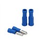 Grapelet Lot de 100 cosses de câble - Connecteurs ronds bleus x 50 - Cosses rondes bleues x 50 - Connecteurs à sertir isolés - P