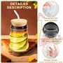 BUOAZR Lot de 4 Verres à Café, 530ml Tasses à Cappuccino Verre, Tasses à Latte Macchiato en Verre avec Couvercle, Verres à thé O