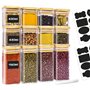 Amzeeniu Bocaux en Verre Lot de 12,430ml/750ml Bocal en Verre avec Couvercle,Pot Epices verre Rangement Cuisine Bocaux à Épices,