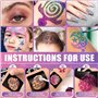 NCKIHRKK Kit Tatouage Paillettes Enfant,42 Couleurs de Paillettes Tatouage Ephemere,145 Pochoirs, 218 Strass,Non Toxique Kit Tem