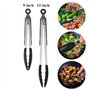 Pince de Cuisine, GWCLEO 2 Pièces Professionnelle Pinces à Grills en Acier Inoxydable et Silicone, Pinces de Cuisson pour Barbec