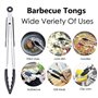 Pince de Cuisine, GWCLEO 2 Pièces Professionnelle Pinces à Grills en Acier Inoxydable et Silicone, Pinces de Cuisson pour Barbec