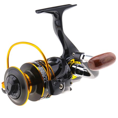 YINETTECH Moulinet de pêche en Eau salée Gauche ou Droite avec poignée Pliable Interchangeable 5.2:1 Rapport d'engrenage 13BB po
