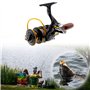 YINETTECH Moulinet de pêche en Eau salée Gauche ou Droite avec poignée Pliable Interchangeable 5.2:1 Rapport d'engrenage 13BB po
