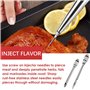 KAYCROWN Poire à jus en Acier Inoxydable et Caoutchouc de qualité Alimentaire avec injecteur de Marinade et Brosse pour Nettoyag