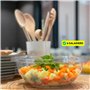 Table'Colors Lot de 6 Saladiers Réutilisables 2,25 L - Fabriquée en France - Plastique transparent - Idéal pour Salades, Taboulé
