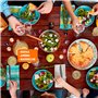 Table'Colors Lot de 6 Saladiers Réutilisables 2,25 L - Fabriquée en France - Plastique transparent - Idéal pour Salades, Taboulé