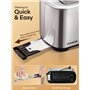 Grille Pain 4 Tranches, Longue Fente Toaster avec écran Tactile, 9 Niveaux de Dorage, 3 Types de Pain, Inox Grille Pain, Tiroir 