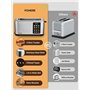 Grille Pain 4 Tranches, Longue Fente Toaster avec écran Tactile, 9 Niveaux de Dorage, 3 Types de Pain, Inox Grille Pain, Tiroir 