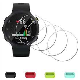 iDaPro [4Pcs Protection d'Ecran pour Garmin Forerunner 55 45 45S+[4Pcs] Bouchons anti-poussière silicone