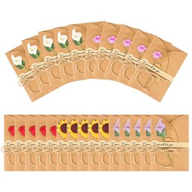 Jubaopen 25PCS Carte de Voeux Fleur Séchée