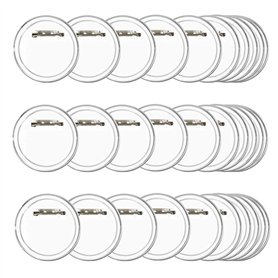 Lot de 30 badges transparents de 6 cm pour loisirs créatifs et activités artistiques sur papier et vêtements pour enfants