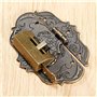 Mgoodoo 76 x 57 mm Loquet Serrure Vintage Antique Moraillon Fermoirs en Fer Bronze Antique Verrous pour Décoratifs Cabinet Armoi