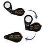 20x Loupe Bijoux Loupe LED UV Lumière 21mm Triolet Lentille Optique Verre, Poche Gemme Loupe Outil Bijoutier, Timbre Philatélist