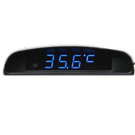 PolarLander 12V Voiture 3 en 1 Voiture Horloge Theromometer et Moniteur de Tension Sept Types de Mode d'affichage