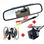 VIGORFLYRUN PARTS LTD 4.3" Rétroviseur Moniteur pour Voiture + 4LED Caméra de Recul Vision Nocturne émetteur sans Fil