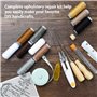 Lot de 32 outils de couture pour cuir - Aiguilles à coudre pour le cuir - Aiguilles à main - Fil ciré - Aiguilles alêne - Aiguil