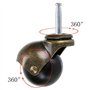 Skelang 50mm Roue à bille en bronze, roulettes pour meubles avec douilles, roulettes à boule arrondie, remplacement pour meubles