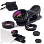 Set de 3 en 1 pour téléphone Portable - Adaptateur pour Appareil Photo à Clipser - Objectif Fisheye + Grand Angle (0,67x) + Obje