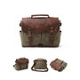 KEREITH Mallette en Cuir Imperméable Ordinateur de Bureau Sac Messager en Toile Collège 15.6 Pouces Aménagement Vert de l'Armée