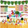 AQXONG 145 Pcs Hawaïenne Luau Table Jupe Set de Décoration