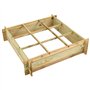 Toshilian Carré Potager de Jardin, Potager Surélevé Lit de Jardin Surélevé Jardinière Surélevé Lit surélevé 90 x 90 x 20 cm Bois