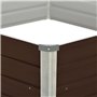 Toshilian Carré Potager de Jardin, Potager Surélevé Lit de Jardin Jardinière Surélevée Marron 129x129x46 cm Acier Galvanisé