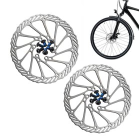 Lot de 2 rotors de frein à disque de 160 mm avec 12 vis pour VTT - Faible bruit et antirouille - Pour la plupart des vélos de ro
