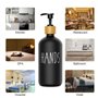 Distributeur de savon en verre noir de 500 ml avec pompe en bois rechargeable Boston ronde porte-savon pour les mains, distribut