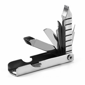 Mini outil multifonction 8 en 1 - Pliable - En acier inoxydable - Porte-clés - Petit tournevis - Outil de poche portable