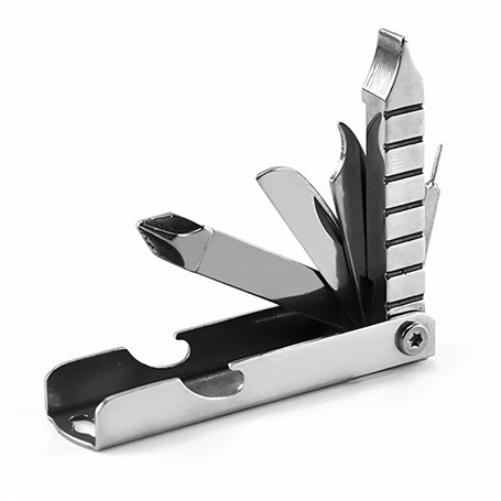 Mini outil multifonction 8 en 1 - Pliable - En acier inoxydable - Porte-clés - Petit tournevis - Outil de poche portable