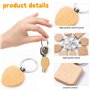 Porte-Clés en Bois Brut à Personnaliser - Lot de 32 Pièces pour DIY Cadeaux, Gravure, Décoration (Blancs/Naturels) - Artisanat É