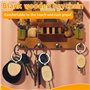 Porte-Clés en Bois Brut à Personnaliser - Lot de 32 Pièces pour DIY Cadeaux, Gravure, Décoration (Blancs/Naturels) - Artisanat É