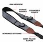 USA Gear TrueSHOT Sangle Appareil Photo Numérique DSLR/SLR, Courroie pour Réflex avec Pochettes de Rangement Rembourrées - Compa