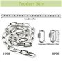 Chaîne en acier inoxydable - 1 m x 5 mm - Chaîne à maillons ronds en acier avec connecteur à vis pour chaîne d'ancre - Chaîne pi