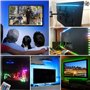 Hually LED TV Lightstrip, 2M(2x60cm+2x40cm) LED Ruban, RGB 5050 16 Couleurs et 4 Modes, Bande Lumineux Etanche de Télécommande A