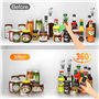 Radikor Lot de 2 Plateau Tournant, 24cm 360° Étagère à épices Rotative Transparent, Lazy Susan, Organisateur de Rangement Cuisin