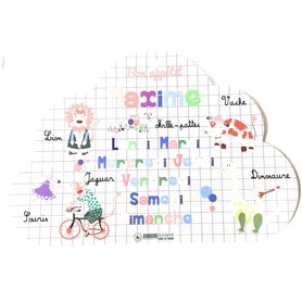 AUTRES Lire et dire - Set de Table prénom Forme Nuage- Maxime- (Recto & Verso) - Bon appétit - Dessins Animaux - 29x41 cm