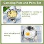 LANSKYLAN Casserole Camping 15.5x11cm, Popote Randonnée en Acier INOX, Popote Camping avec Poignée Pliable, Casserole de Randonn