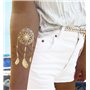 Transfert Temporaire Métalliques Tatouages Pour Les Femmes Teens Filles - 12 Feuilles Or Argent Tatouages Temporaires Briller Bi
