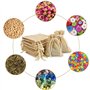MINISOISO 110PCS Petit Sachets avec Cordon, 7 x 9 cm Sacs en Lin, Toile de Jute Pochettes, Sacs Cadeau pour Pochette Cadeau Bijo