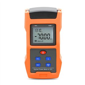 QIIRUN 2 en 1 Testeur de fibre optique alimenté par batterie rechargeable Compteur de puissance optique -70~+10dBm avec localisa